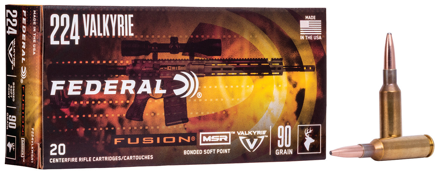 Federal F224VLKMSR1 Fusion MSR  224 Valkyrie 90 gr 2700 fps Fusion Soft Point 20 Bx/10 Cs