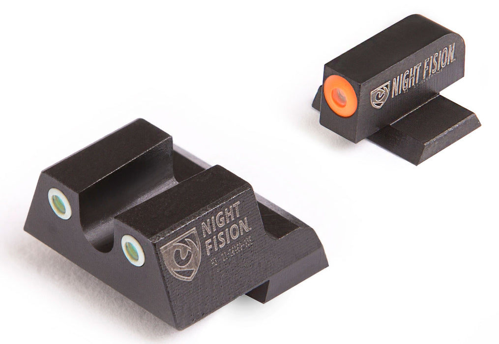 Night Fision CNK027007OGW Perfect Dot Tritium Night Sights For Canik  Black | Green Tritium Orange Ring Front Sight Green Tritium White Ring Rear Sight