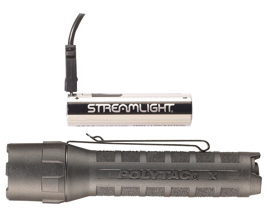 Streamlight 88610 PolyTac X USB  Black 35/260/600 Lumens White LED