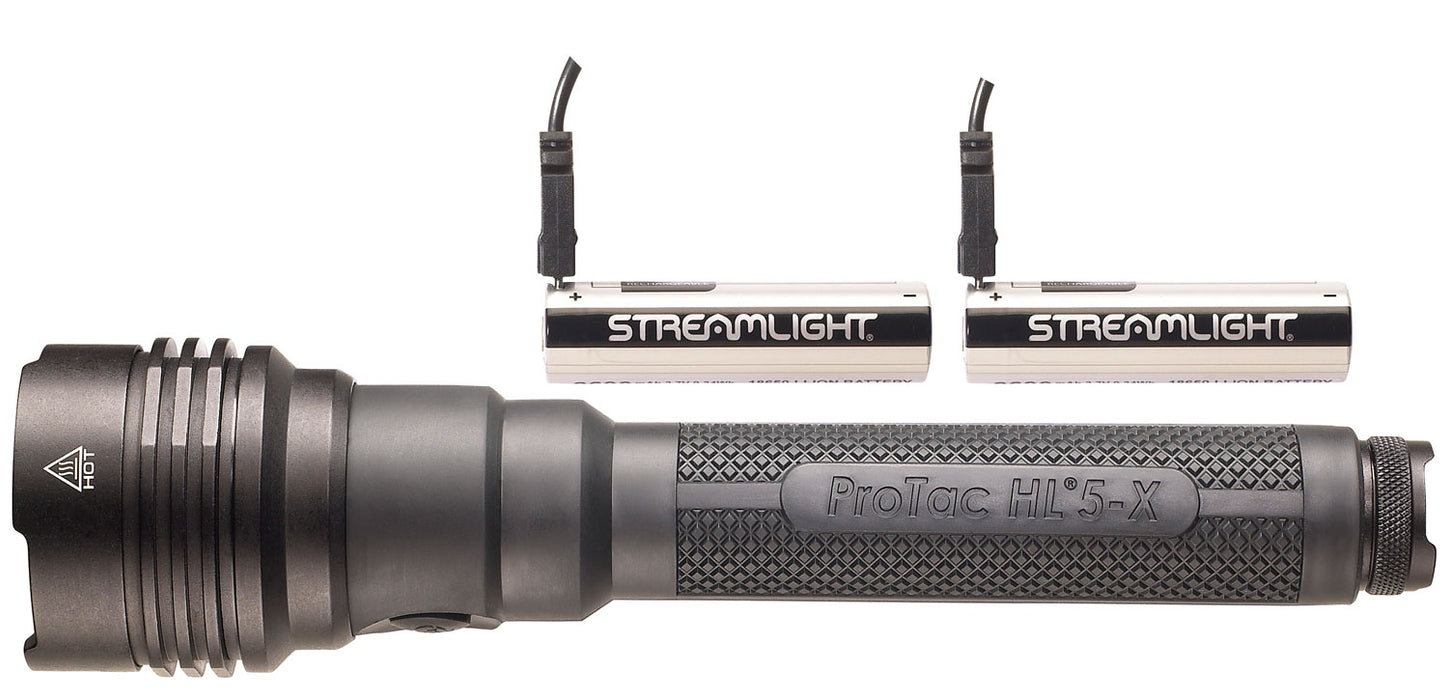 Streamlight 88080 Pro Tac HL 5-X USB Black Anodized Aluminum White LED 250/1000/2500/3500 Lumens 452 Meters Range