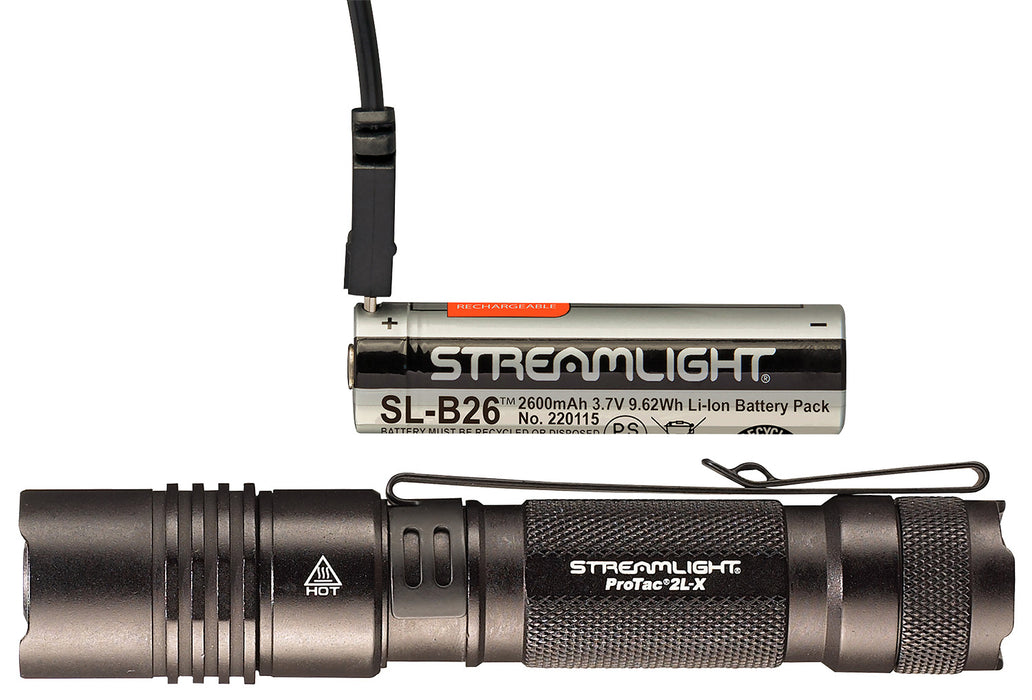 Streamlight 88082 ProTac 2L-X USB Flashlight  Black Anodized  40/500 Lumens   White LED