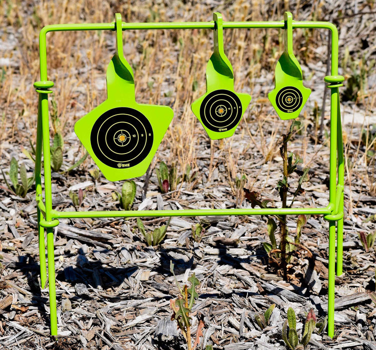 SME SMEST22FLD Spinning Target  Handgun Steel Black/Green Bullseye Illustration Impact Enhancement Motion