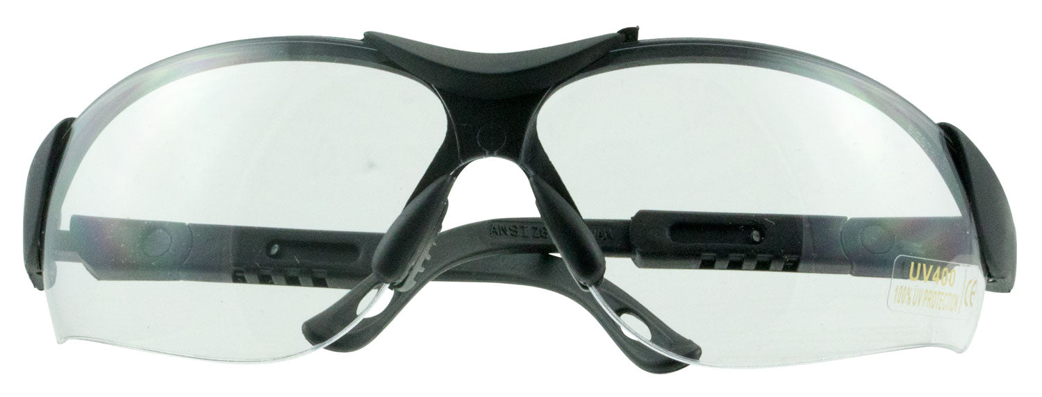 Walker's GWPXSGLCLR Sport Glasses Elite Adult Clear Lens Polycarbonate Black Frame