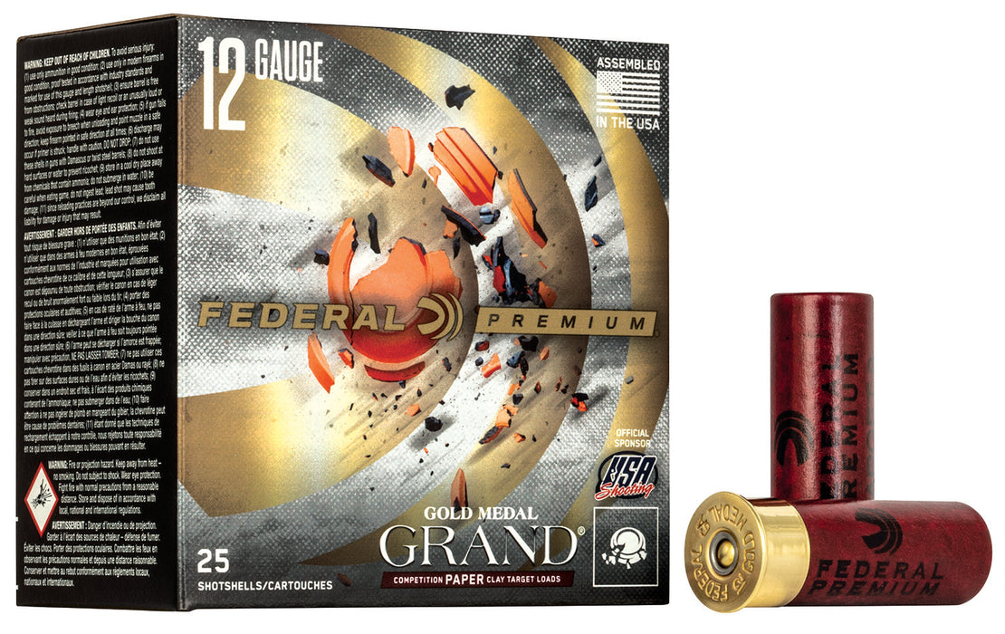 Federal GMT1178 Premium Gold Medal Paper 12 Gauge 2.75" 1 1/8 oz 1145 fps 8 Shot 25 Bx/10 Cs