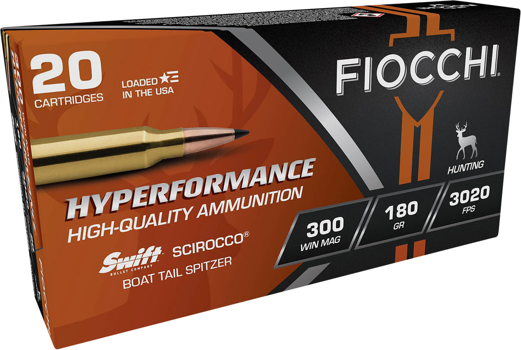 Fiocchi 300WMSCA Extrema  300 Win Mag 180 gr 3020 fps Swift Scirocco II Boat-Tail Spitzer 20 Bx/10 Cs