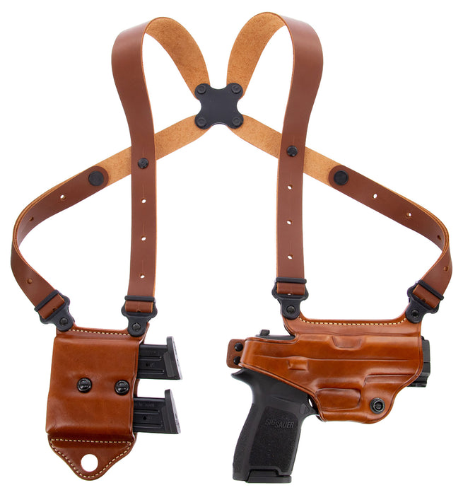 Galco MCII652 Miami Classic II Shoulder System Size Fits Chest Up To 56" Tan Leather Compatible w/S&W M&P Shield/Glock 43/43X Right Hand