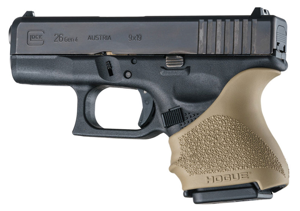 Hogue 18603 HandAll Beavertail Grip Sleeve Compatible w/Glock 26/27 Textured Flat Dark Earth Rubber