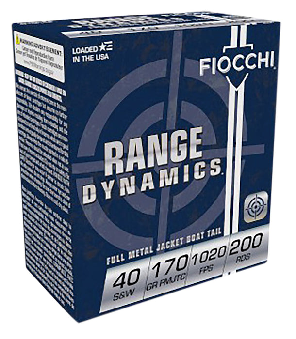 Fiocchi 40ARD Range Dynamics  40 S&W 170 gr 1020 fps Full Metal Jacket Truncated-Cone (TCFMJ) 200 Bx/5 Cs (Range Pack)