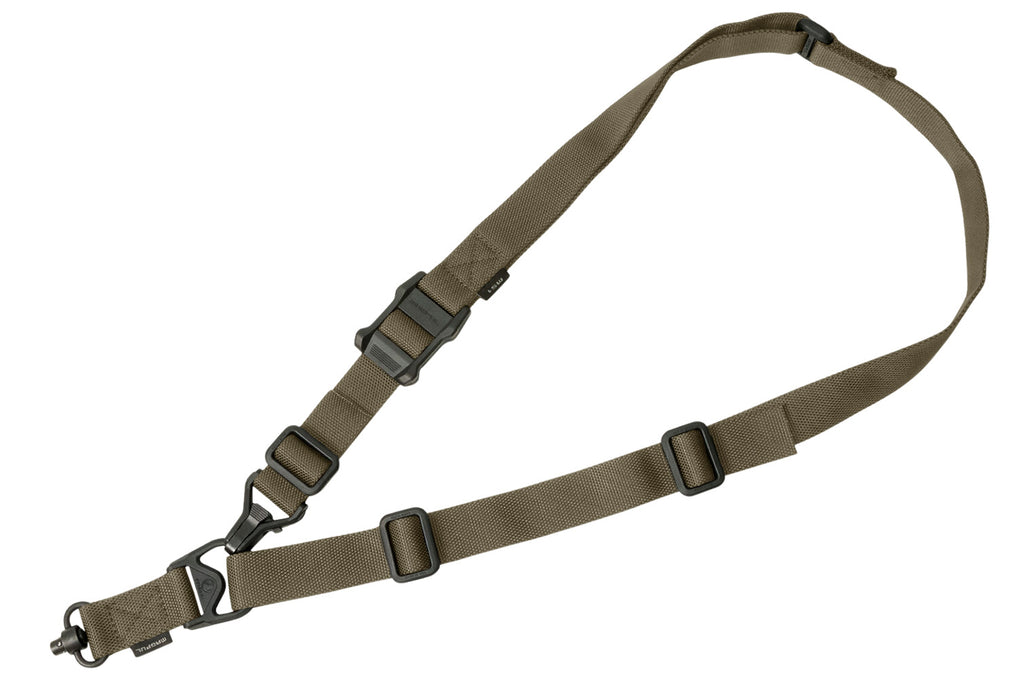 Magpul MAG515-RGR MS3 Single QD Sling GEN2 made of Nylon Webbing with Ranger Green Finish, Adjustable One-Two Point Design & QD Swivel for Rifles