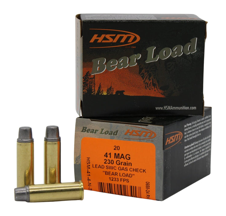 HSM 414N20 Bear Load  41 Rem Mag 230 gr Semi Wadcutter 20 Per Box/ 20 Case