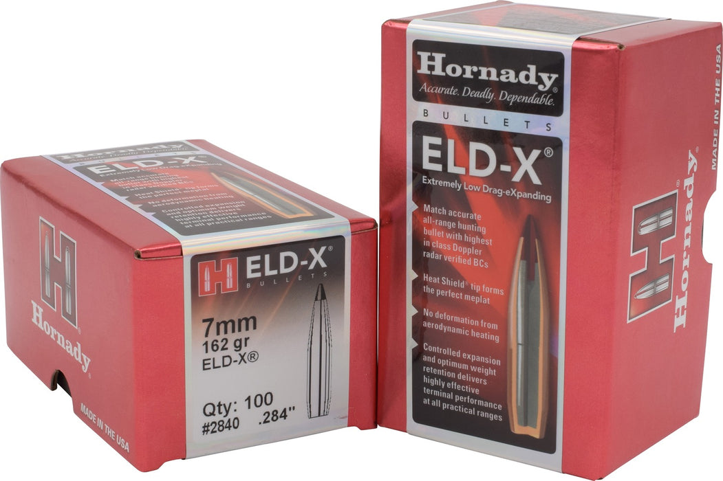 Hornady 2840 ELD-X  7mm .284 162 gr Extremely Low Drag eXpanding 100 Per Box/ 15 Case