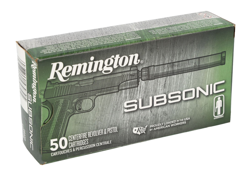 Remington Ammunition 28428 Subsonic  45ACP 230gr Flat Nose Enclosed Base 50 Per Box/10 Case