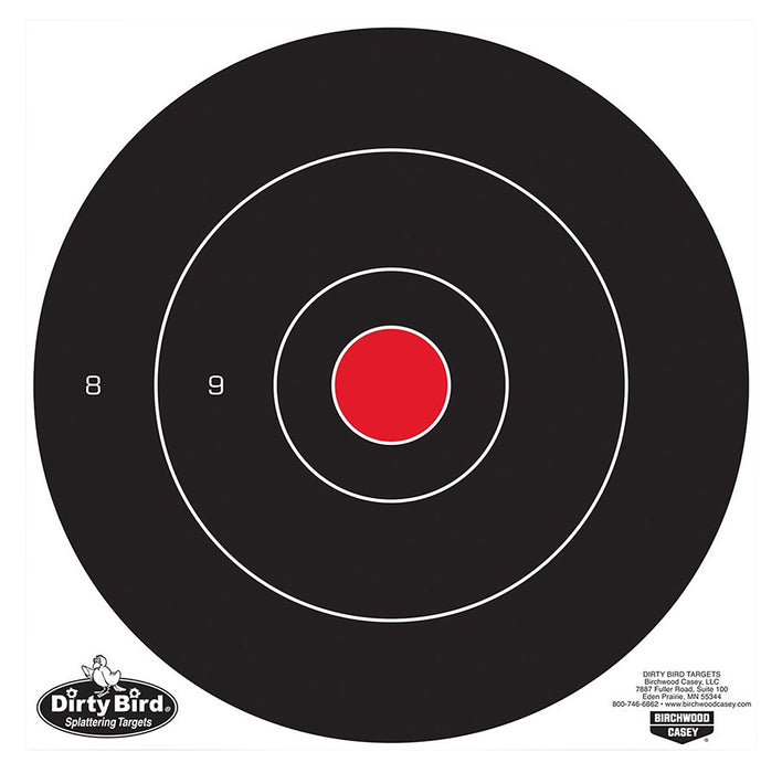 Birchwood Casey 35070 Dirty Bird  12" Bullseye Tagboard Hanging Universal Black/Red 100 Per Pkg