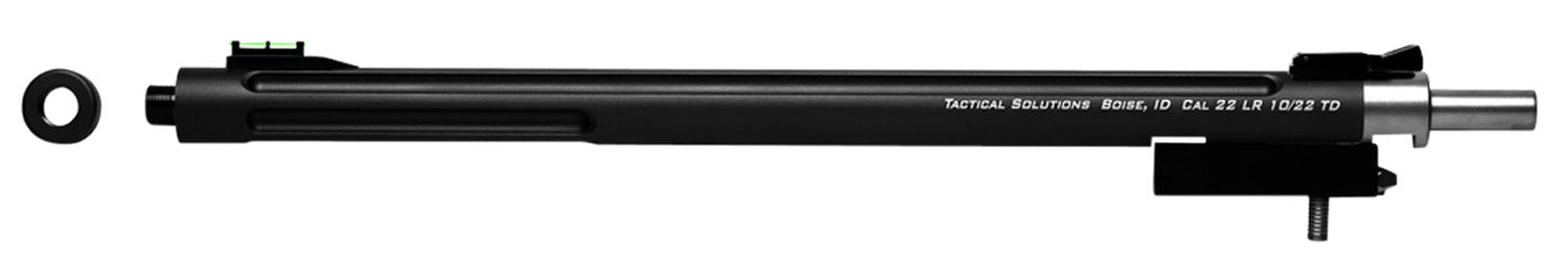 Tactical Solutions 1022TDMB X-Ring Barrel 22 LR 16.50" Black Matte Finish Aluminum Material Bull with Fluting, Threading & Sights for Ruger 10/22 Takedown