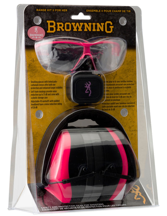 Browning 126373 Range Kit  Foam Plastic with Foam 27 dB 36 dB Over the Head Orange Pink/Black Women