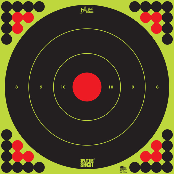 Pro-Shot LONGRANGE172 SplatterShot  Black/Red Self-Adhesive Paper Yes Impact Enhancement Bright Green 17.25" Bullseye 5 Pack Includes Pasters