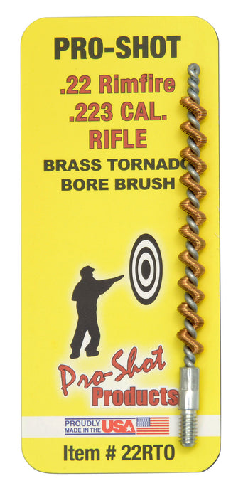 Pro-Shot 22RTO Tornado Bore Brush .22/ .223/ 5.56mm Cal Rifle #8-32 Thread Brass Spiral Wound Loop