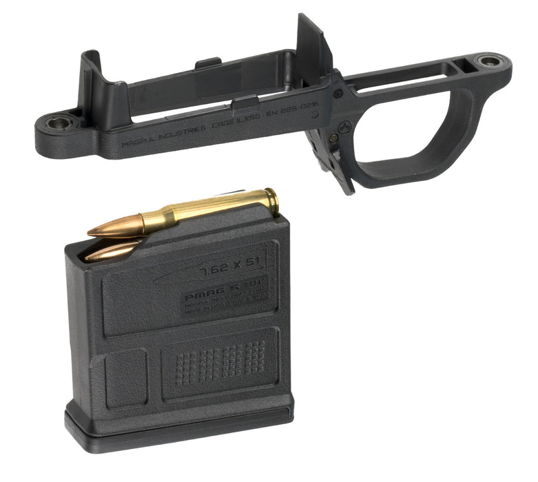 Magpul MAG497-BLK Bolt Action Mag Well Hunter 700 Stock Made of Polymer w/ Black Finish Includes PMAG5 7.62 AC Magazine