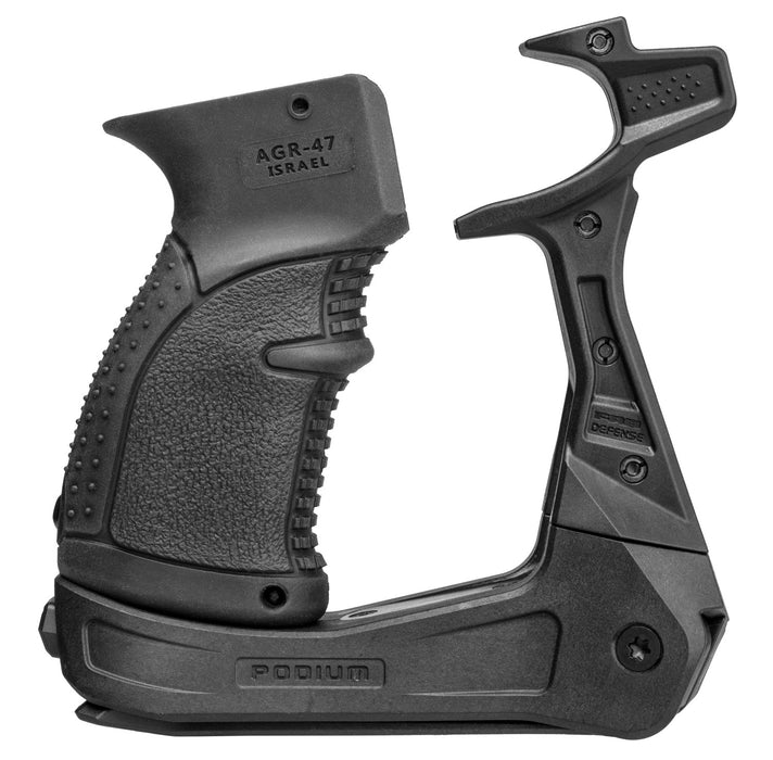 FAB Defense FXAKPODB AK-Podium Bi-Pod for AK-47/ AK-74 Includes AGR-47 Pistol Grip Black Reinforced Polymer