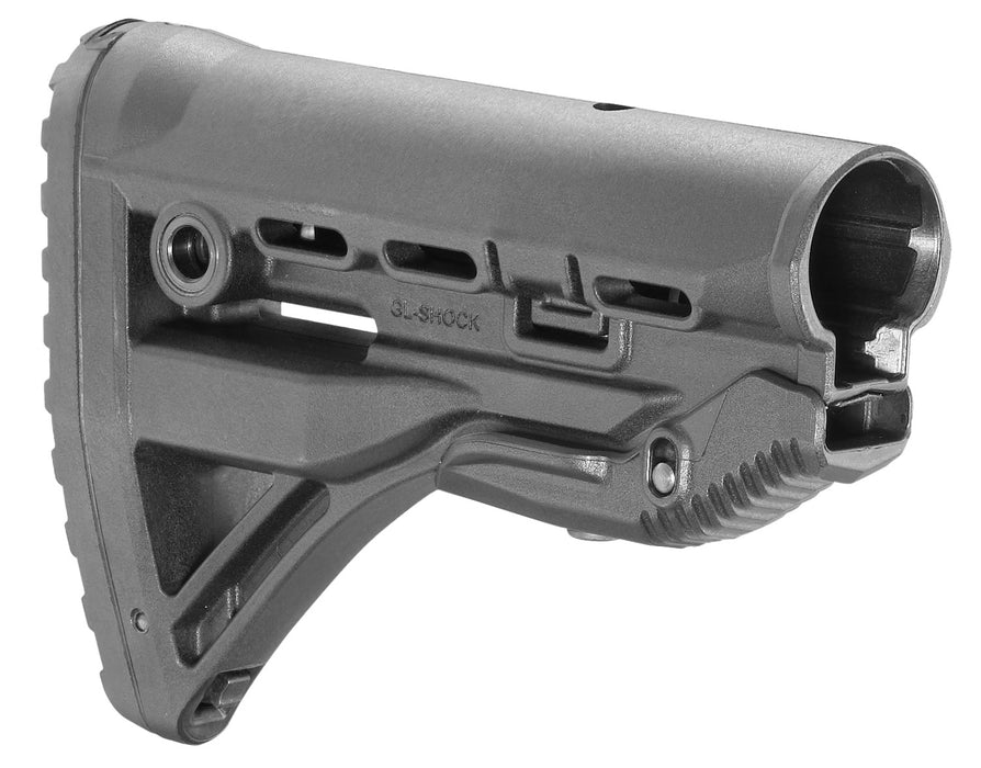 FAB Defense FXGLSHOCK GL-Shock  Buttstock for M16/ M4 w/Anti-Rattle Mechanism Black Polymer