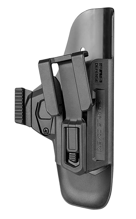 FAB Defense SCCG9B Scorpus Covert  IWB Black Polymer Belt Clip Compatible w/Glock 17/19/23/32 Belt 1.50-1.75" Wide Right Hand