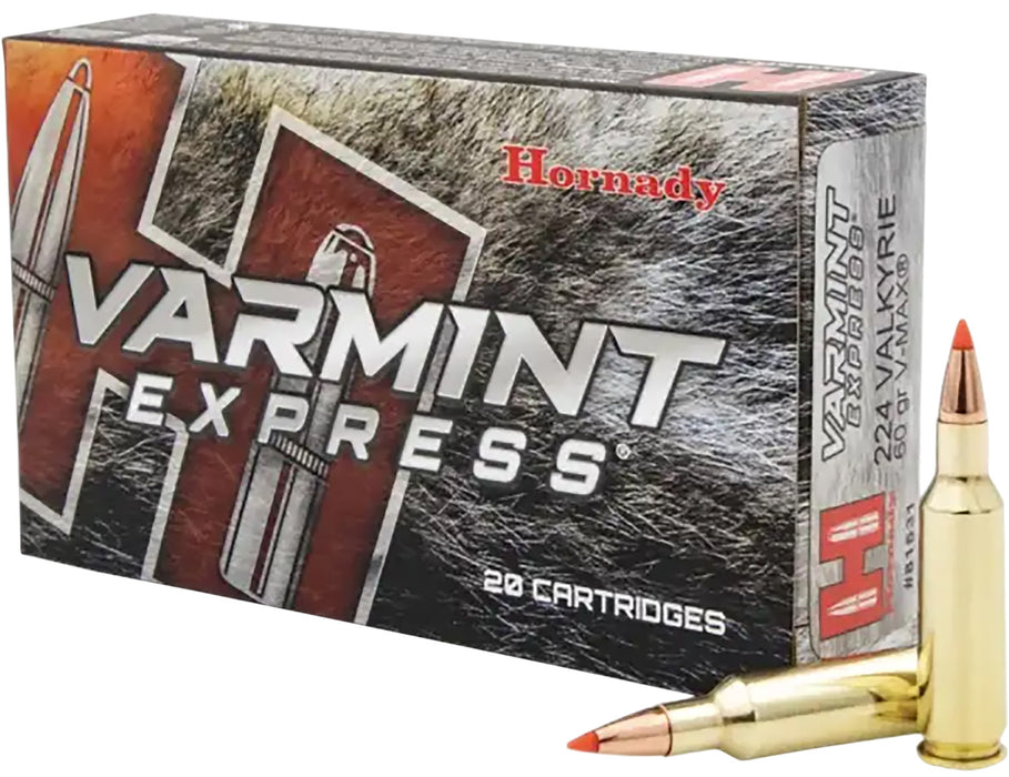 Hornady 81531 Varmint Express  224 Valkyrie 60 gr 3300 fps Hornady V-Max (VMX) 20 Bx/10 Cs