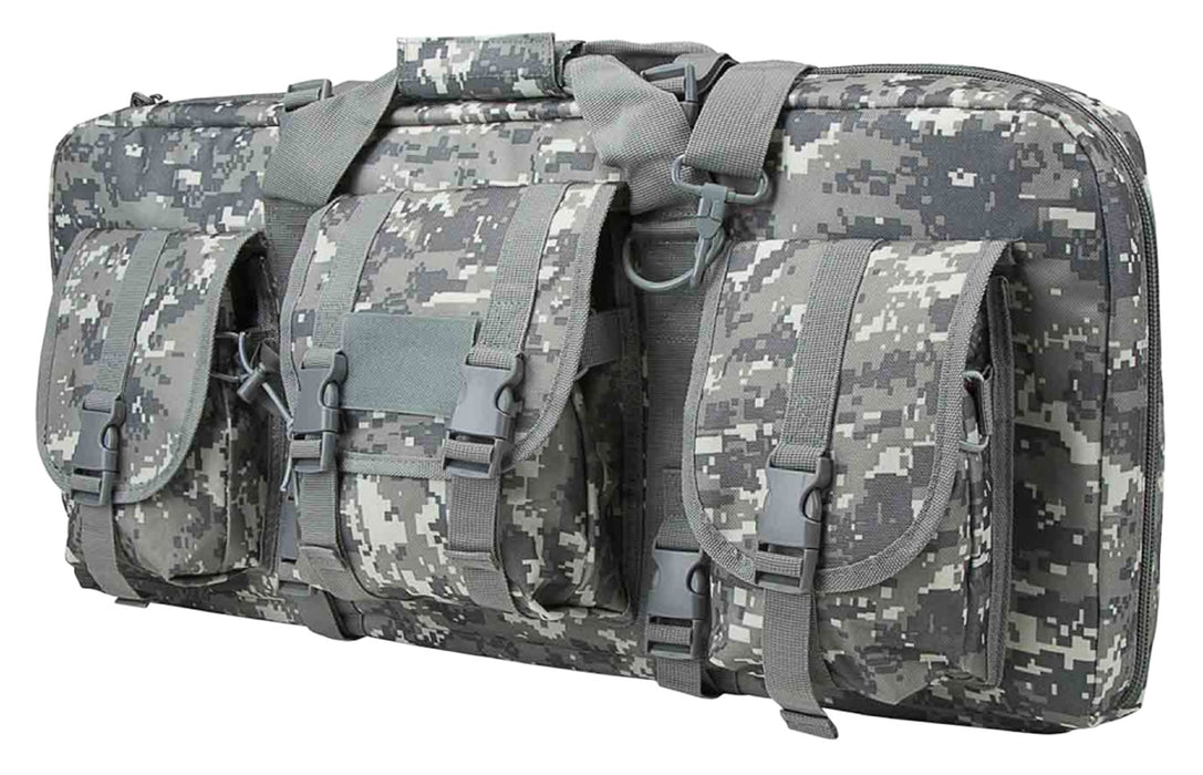 NcStar CVCPD2962D28 VISM Deluxe SubGun Case 28" Digital Camouflage PVC Fabric w/ Exterior Pockets Zippers & Padding for 2 AR or AK Pistols