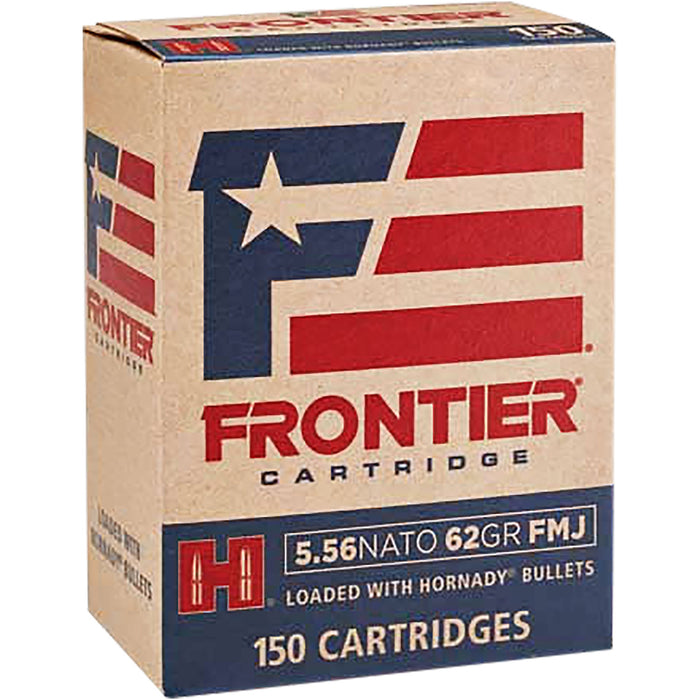 Frontier Cartridge FR2615 Military Grade  5.56x45mm NATO 62 gr 3060 fps Full Metal Jacket (FMJ) 150 Bx/8 Cs