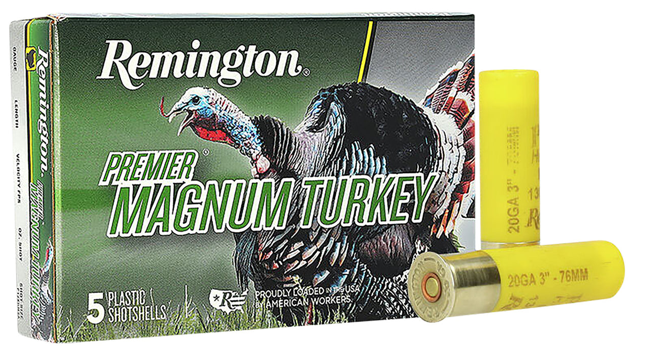 Remington Ammunition 26859 Premier Magnum Turkey 20 Gauge 3" 1 1/4 oz 1185 fps 6 Shot 5 Bx/20 Cs