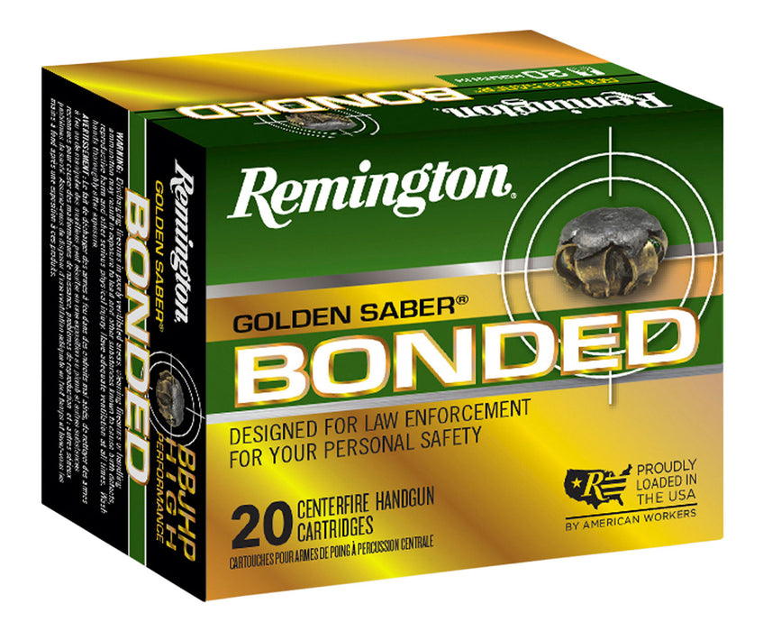 Remington Ammunition 29407 Golden Saber Bonded  357 Sig 125 gr 1350 fps Bonded Brass Jacketed Hollow Point (BBJHP) 20 Bx/25 Cs