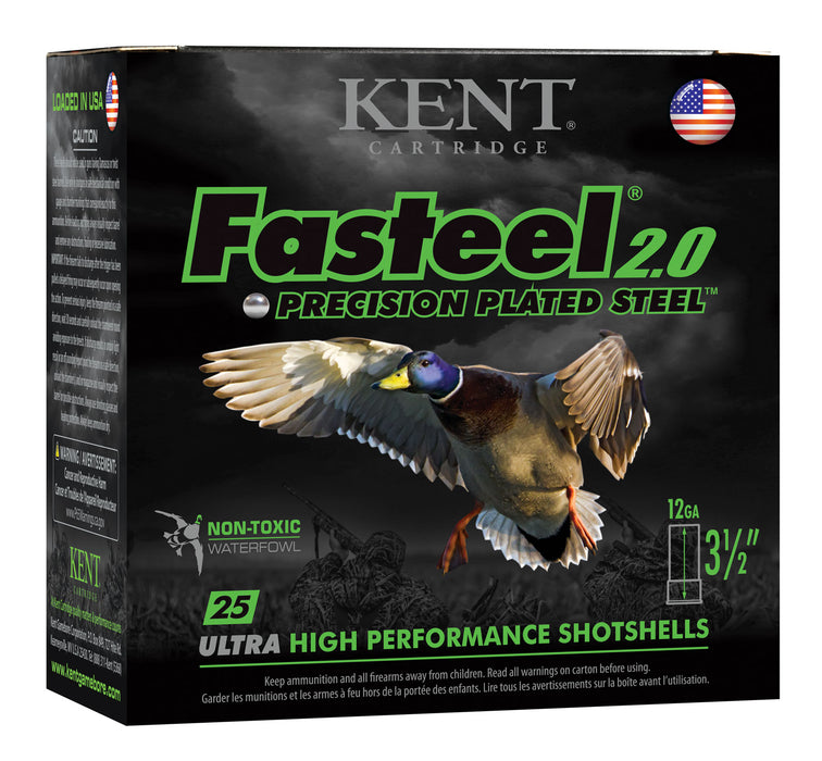 Kent Cartridge K1235FS402 Fasteel 2.0  12 Gauge 3.50" 1 3/8 oz 1550 fps 2 Shot 25 Bx/10 Cs