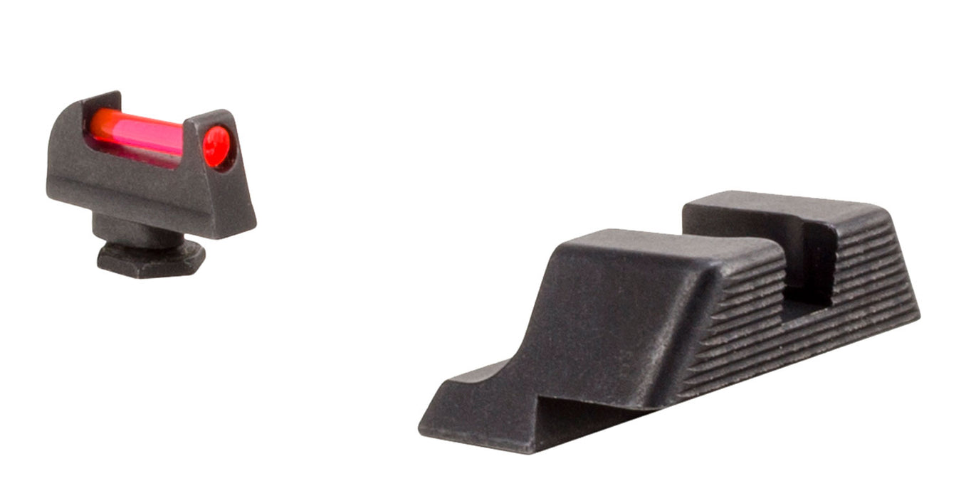 Trijicon 601029 Fiber Sights- Glock Small Frames  Black | Red Fiber Optic Front Sight Front Sight Black Rear Sight