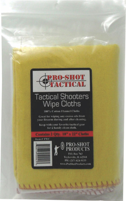 Pro-Shot TWC Tactical Shooter's Wipe Cloths 18" x 22" Cotton Flannel 2 Pack