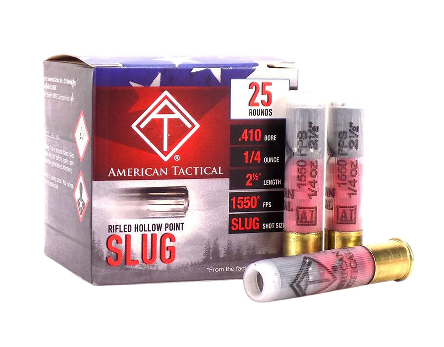 ATI ATIAC410R Shotshell  410Gauge 2.50" 1/2oz Slug Shot 25 Per Box/10 Case