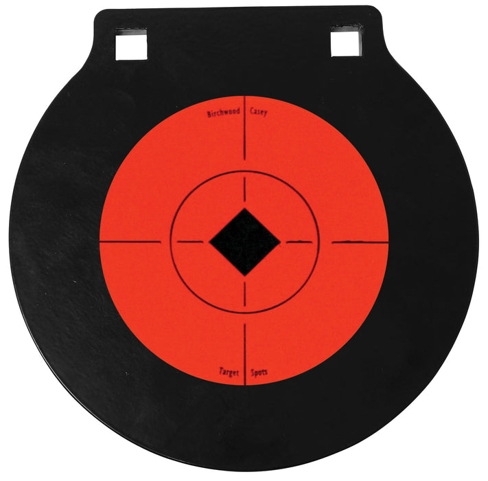 Birchwood Casey 47608 World of Targets Double Hole 6" Black/Orange AR500 Steel Circle w/Crosshair & Diamond Hanging