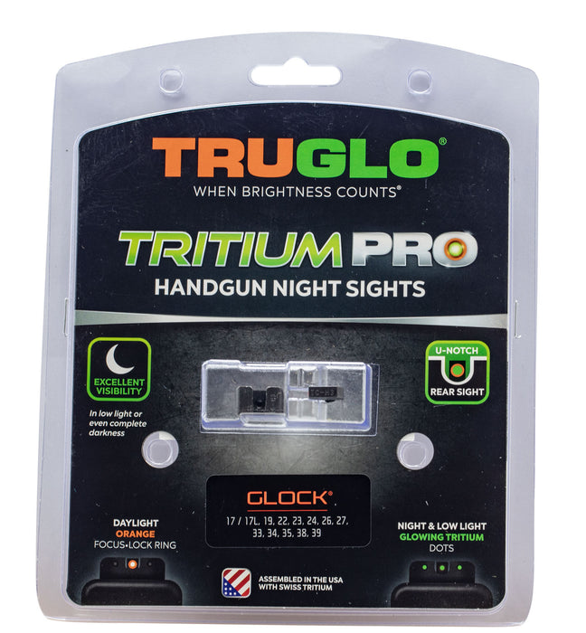 TruGlo TG231G1C Tritium Pro  Black | Green Tritium Orange Outline Front Sight Green Tritium Rear Sight