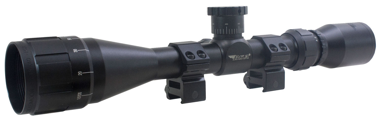 BSA 1739X40AO Sweet 17 Black Matte 3-9x 40mm AO 1" Tube 30/30 Duplex Reticle Features Dovetail Rings