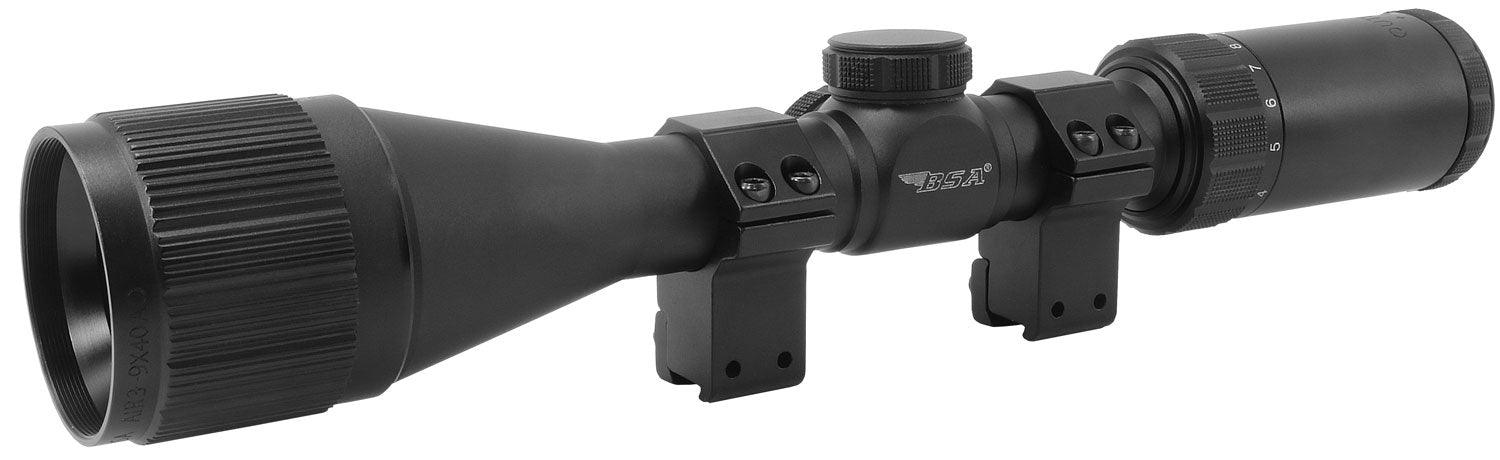 BSA AIR39X40AO Outlook  Matte Black 3-9x40mm AO 1" Tube Mil-Dot Reticle