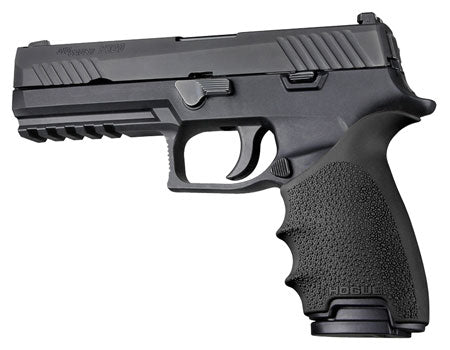 Hogue 17600 HandAll Beavertail Grip Sleeve made of Rubber with Textured Black Finish & Finger Grooves for Sig P320