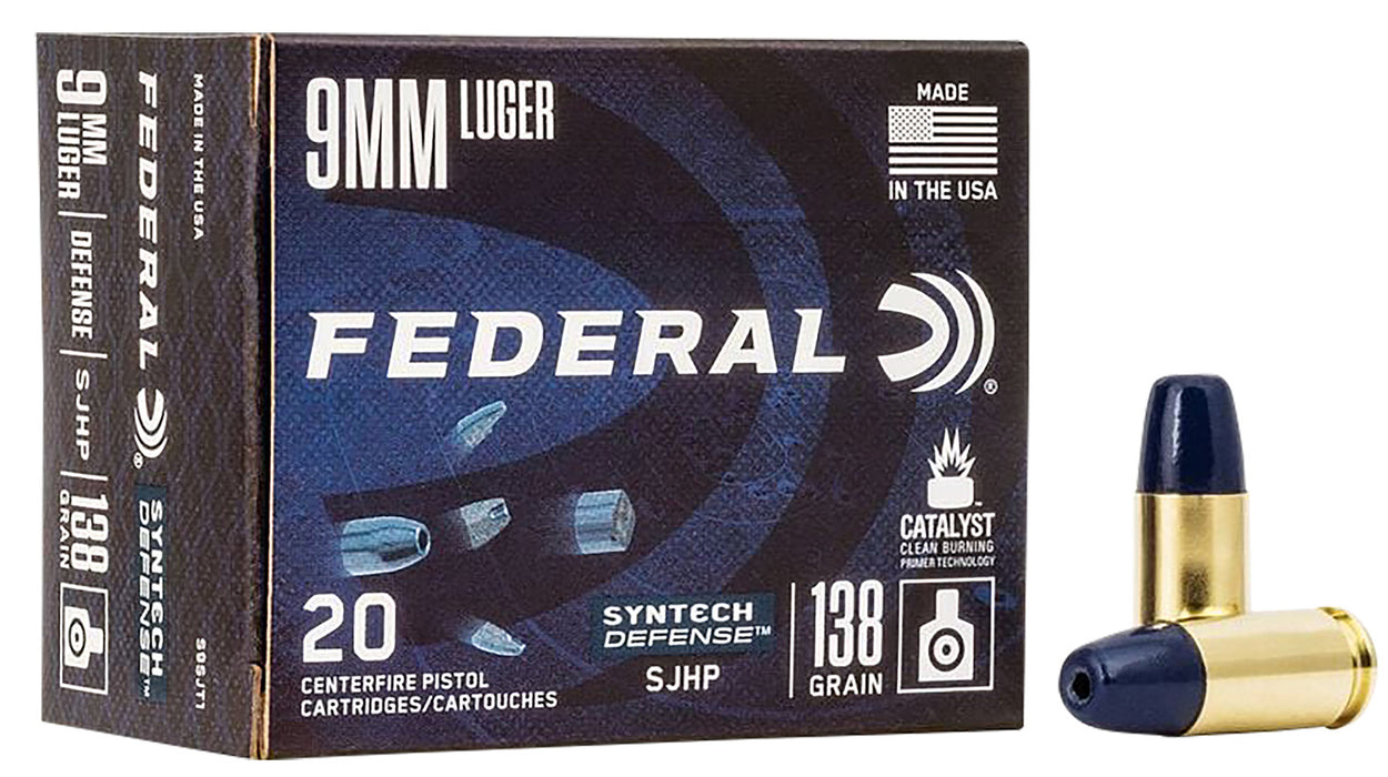 Federal S9SJT1 Syntech Defense 9mmLuger 138gr Segmented Jacketed Hollow Point