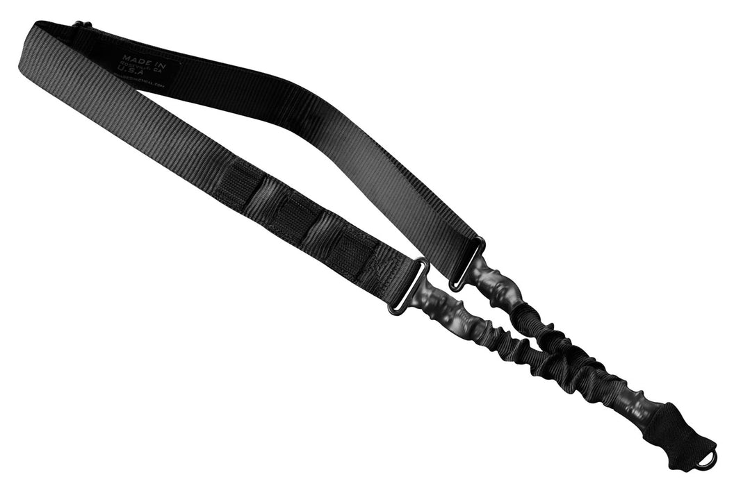 Phase 5 Weapon Systems SLGBLK Single Point Sling Adjustable Bungee Black Nylon Strap w/Elastic Shock-Cord for Rifle/Shotgun