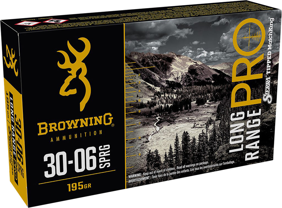 Browning Ammo B192530061 Long Range Pro  30-06 Springfield 195 gr 2650 fps Sierra MatchKing BTPT 20 Bx/10 Cs