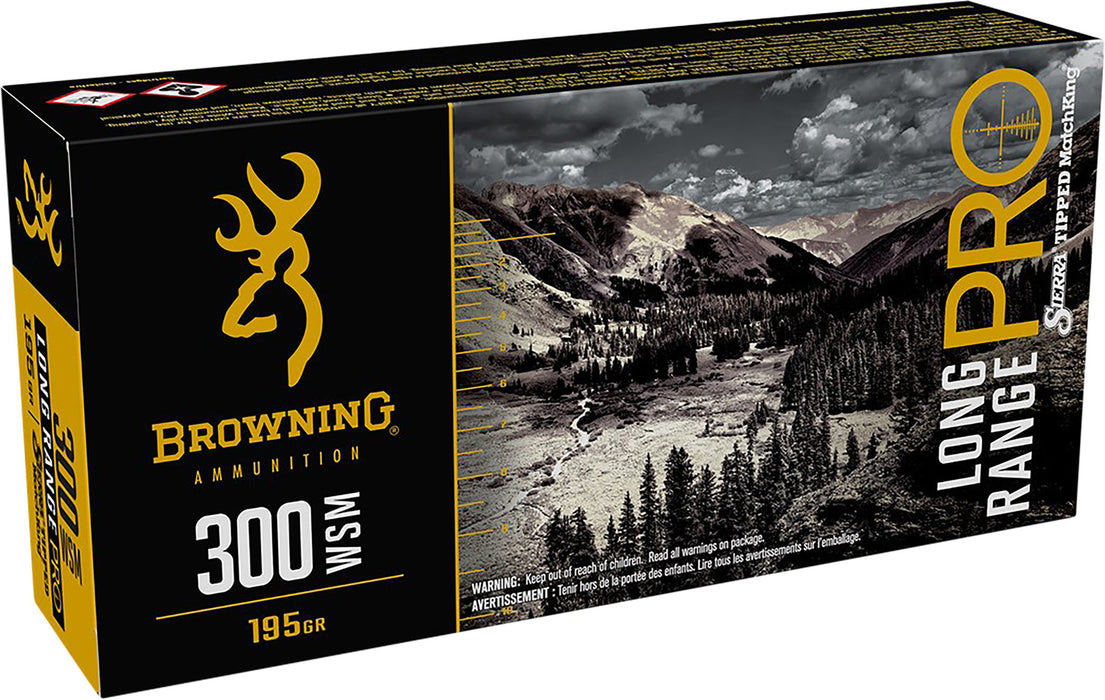 Browning Ammo B192530001 Long Range Pro  300 WSM 195 gr 2850 fps Sierra MatchKing BTPT 20 Bx/10 Cs