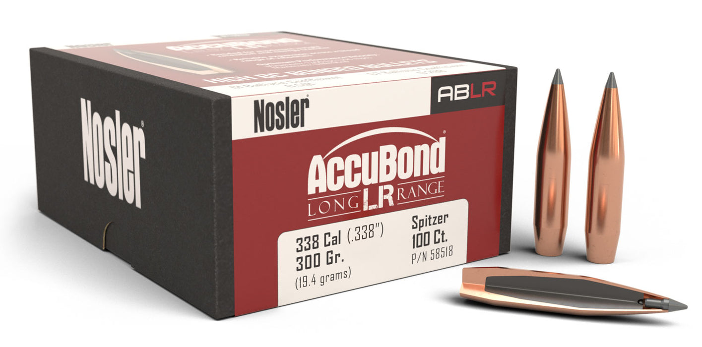 Nosler 58518 AccuBond Long Range 338 Cal .338 300 gr Spitzer Point/ 100 Per Box