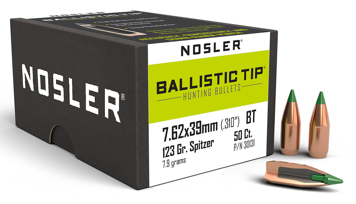 Nosler 30131 Ballistic Tip  7.62x39mm 123gr Spitzer Boat Tail 50/Box