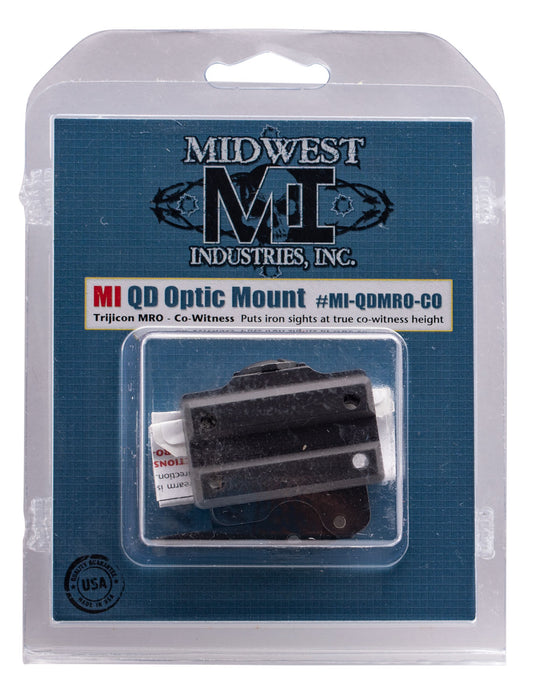 Midwest Industries MIQDMROCO Trijicon MRO QD Mount  Black Hardcoat Anodized