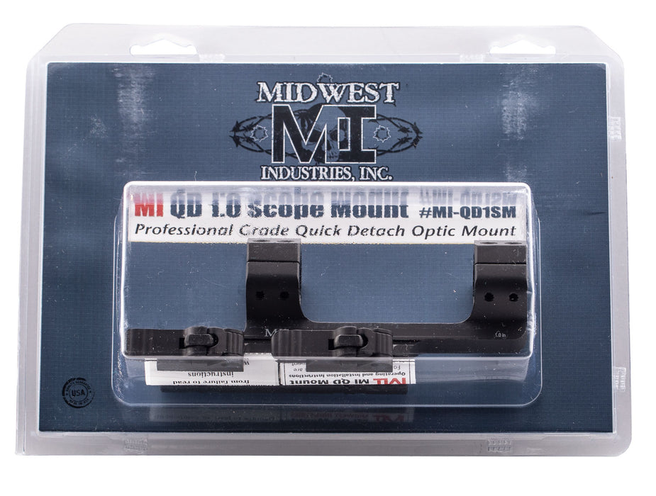 Midwest Industries MIQD1SM 1" QD Scope Mount/Ring Combo Black Hardcoat Anodized