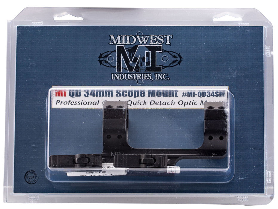 Midwest Industries MIQD34SM 34mm QD Scope Mount/Ring Combo Black Hardcoat Anodized