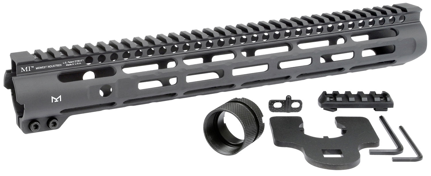 MIDWEST INDUSTRIES INC MISLH14 Slimline AR-15 6061 Aluminum Black Hard Coat Anodized 14"