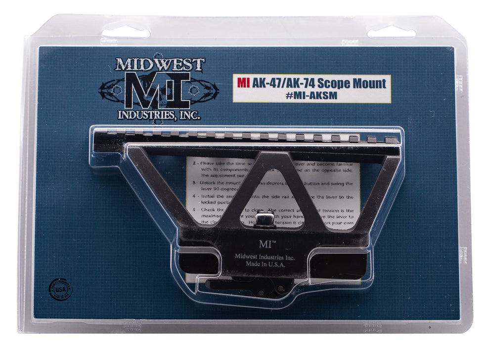 Midwest Industries MIAKSM MI AK Side Railed Scope Mount  Black Hardcoat Anodized